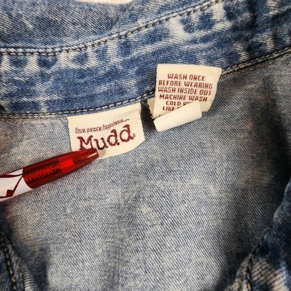 Vintage Mudd Y2K Style Button Down Denim Top Size Small - Picture 5 of 16